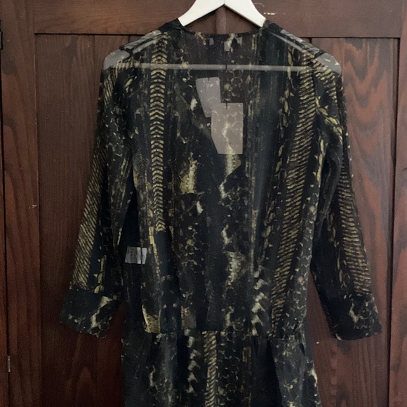 IRO Akley Long Sleeve Chartreuse Snake Print Mini Dress - Picture 8 of 8